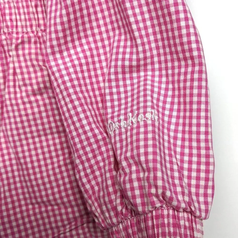 Oshkosh B'gosh Jacket Girls Size 18m Pink Gingham Jacket